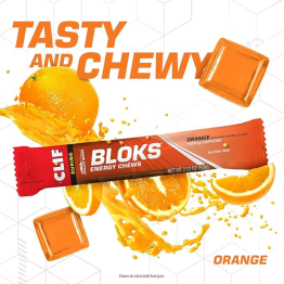 Clif Bloks Energy Chews - Orange + 25mg CAFFEINE