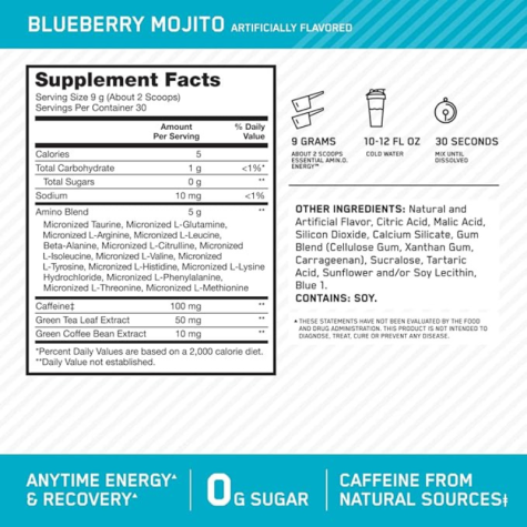 ON Amino Energy Mojito y arandanos - 30 Serv.