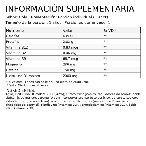 SIS Go cafeina - Shot 60ml.